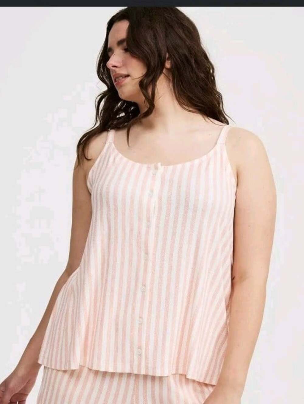 Torrid Super Soft Light Rib Knit Sleep Button Up Tank Size 4x Peach